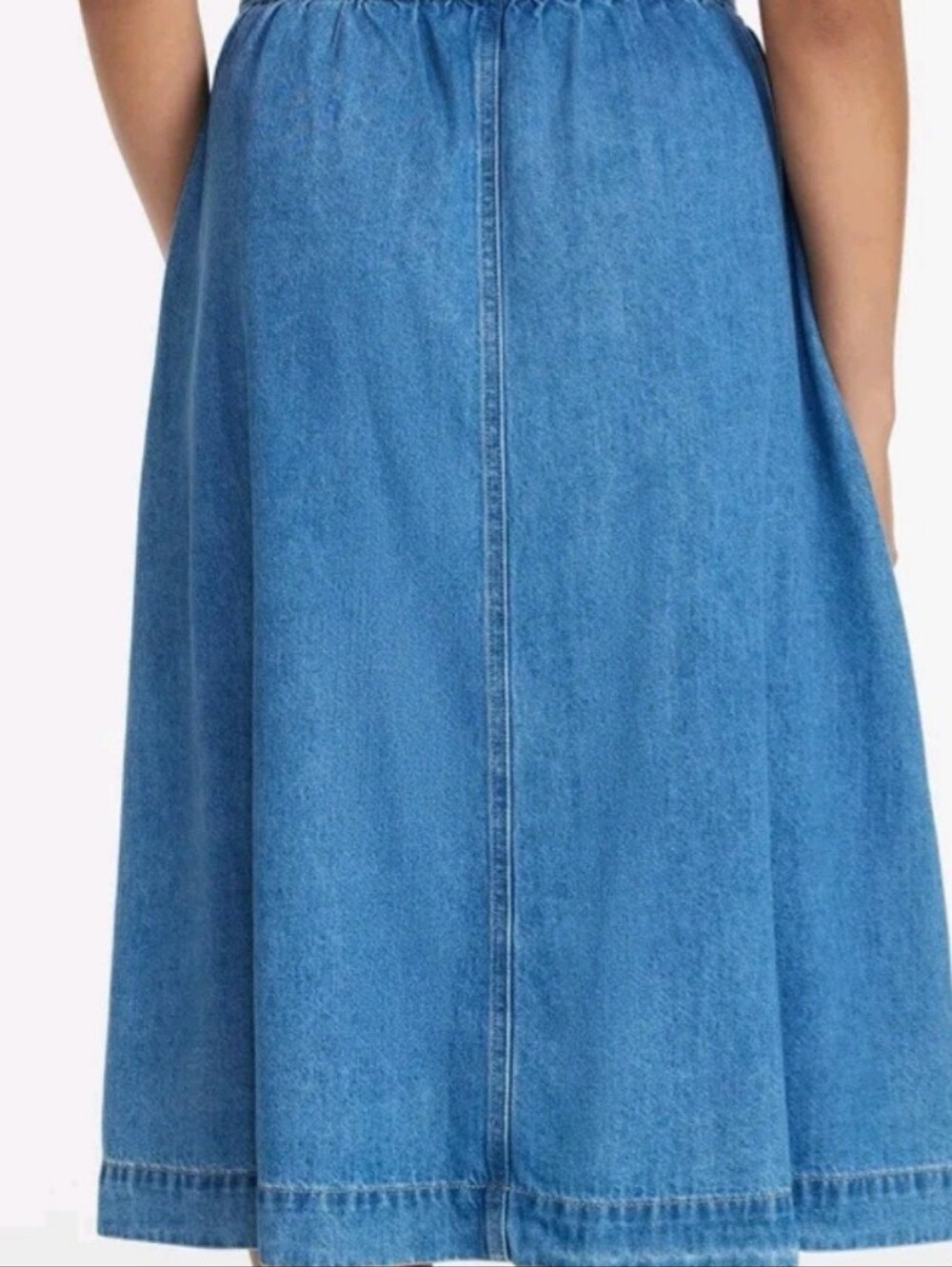 NWT TIME AND TRU DENIM MIDI BUTTON FRONT SKIRT WITH ELASTIC WAIST SZ 16 - Picture 2 of 2